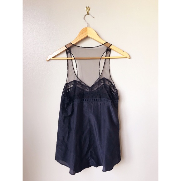 Quiksilver Cotton Silk Mesh Black Top - Picture 2 of 5